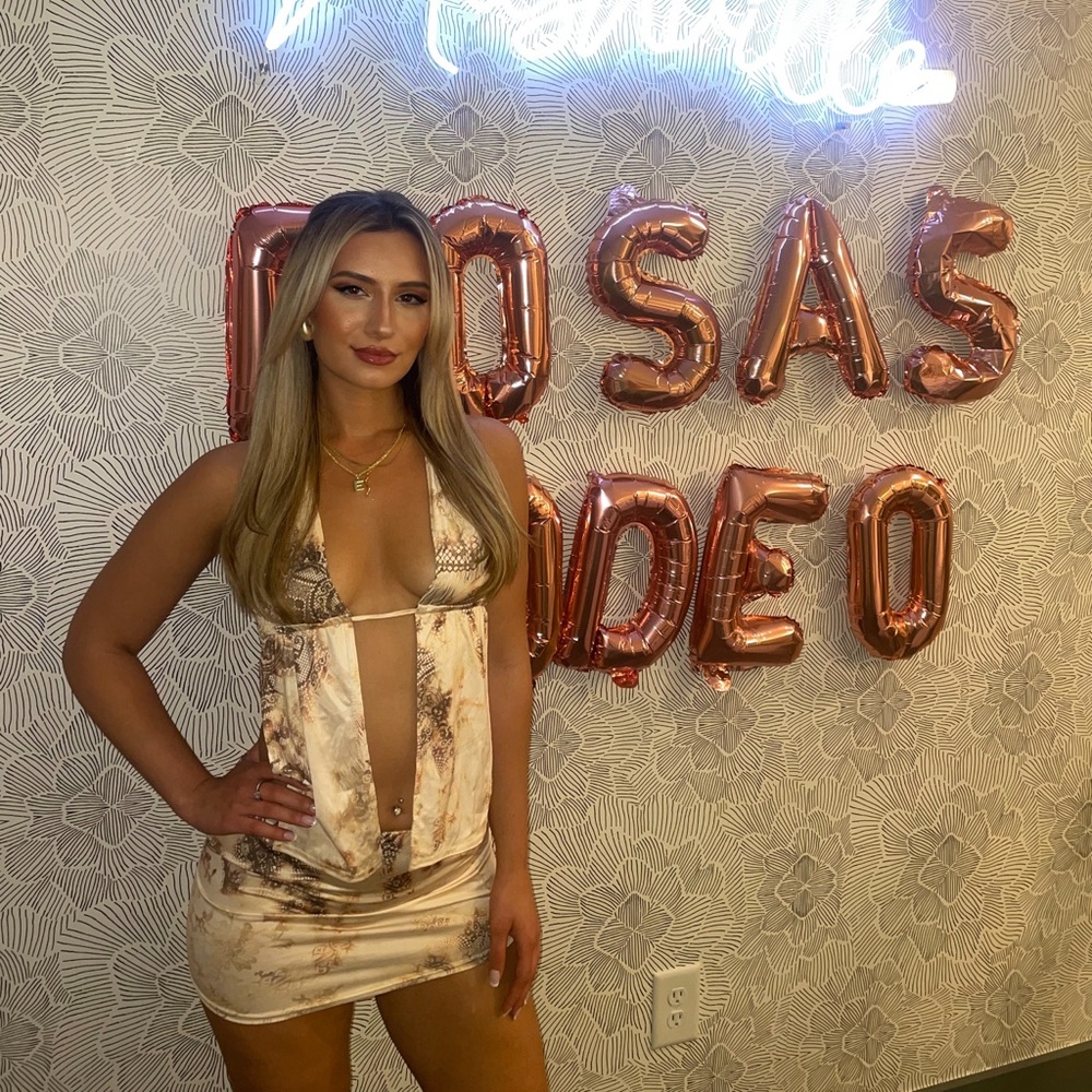 Snakeskin mini skirt set